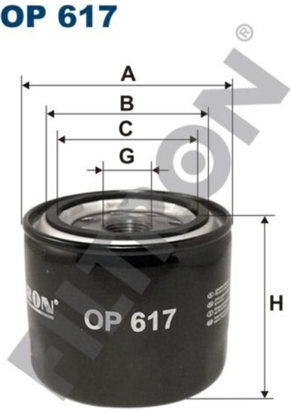 OP617 Yağ Filtresi Accent 1.3-1.5-1.6 (94-05) Era 1.4 Gl-1.6gls-Elantra 1.6-1.8-2.0-Getz 1.3-1.4-1.6-I20