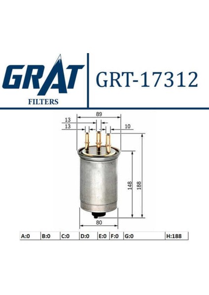 17312 17312 Mazot Filtresi Transit connect 02- 1.8 Tdcı 90 Ps
