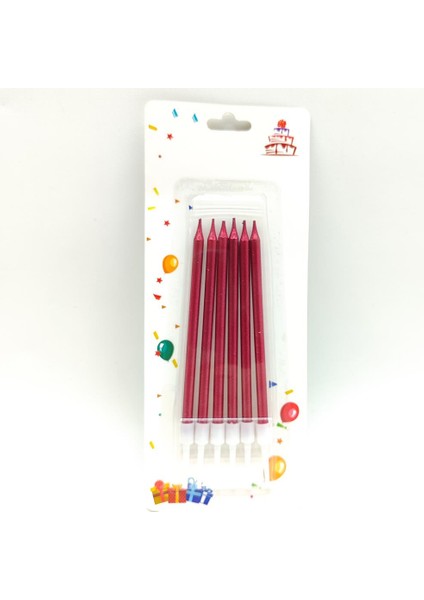 Kırmızı Pasta Mumu 6 Adet