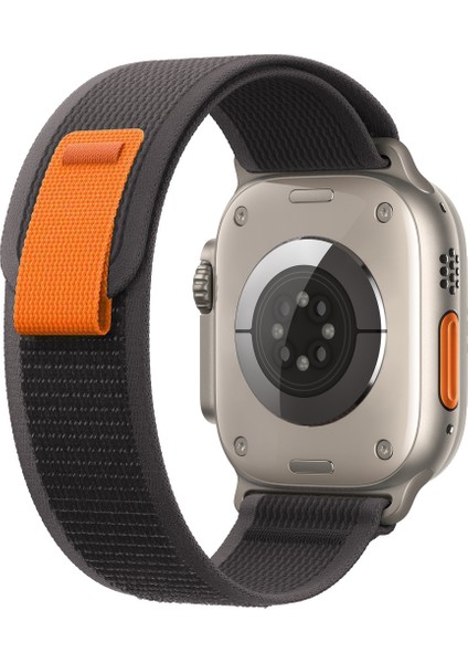 Apple Watch Fabric Loop Band 49MM Ultra Kayış Black-Orange
