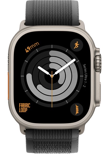 Apple Watch Fabric Loop Band 49MM Ultra Kayış Black-Orange