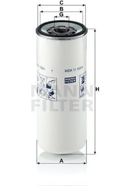 WDK111024 WDK111024 Mazot Filtresi Ford Cargo 1826 1838 2526 2532 3232 3532 09 04- Renault Premium Kerax