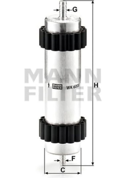 WK6008 Mazot Filtresi A6 10-11 A7 11- 2.0 Tdı 3.0 Tdı (MAN-WK6008)