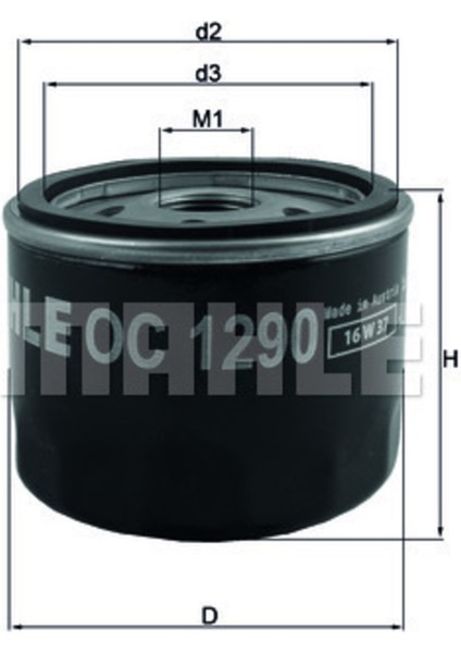 OC1290 OC1290 Yağ Filtresi Civic/ Crv 1,6 12-