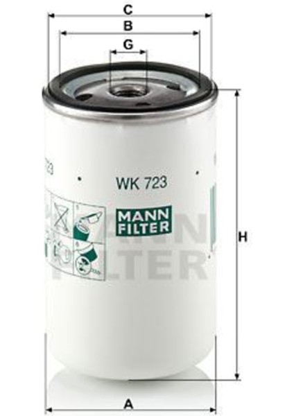 WK723 WK723 Yakıt Filtresi Man G 10- G6 G9 G 90- M 90-