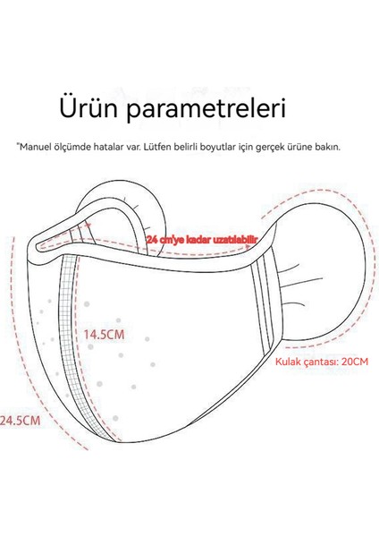 Kışın Açık Hava Rüzgar Geçirmez Ikisi Bir Arada Üç Boyutlu Pamuklu Maske (Yurt Dışından)