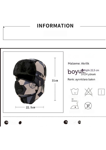 Kış Açık Havada Bisiklet Yüz Koruması Kulak Koruması Sıcak Şapka (Yurt Dışından) indirimleri