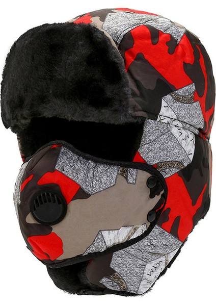 Kış Açık Havada Bisiklet Yüz Koruması Kulak Koruması Sıcak Şapka (Yurt Dışından)