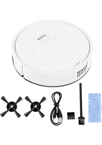 Otomatik Robot Temizleyici 3 In 1 Akıllı Süpürge Robotlu Süpürge Tembel Ev Temizleme Kablosuz Süpürge Robotu, Beyaz A (Yurt Dışından)