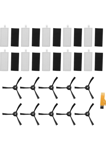 10 Filtre ve 10 Yan Fırça M201 T700 M520 M571 M501B M301 Robotlu Süpürge Yedek Aksesuarlar Kiti (Yurt Dışından)