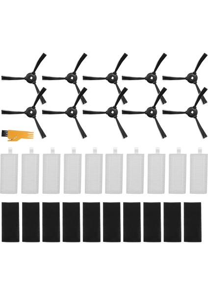10 Filtre ve 10 Yan Fırça M201 T700 M520 M571 M501B M301 Robotlu Süpürge Yedek Aksesuarlar Kiti (Yurt Dışından)