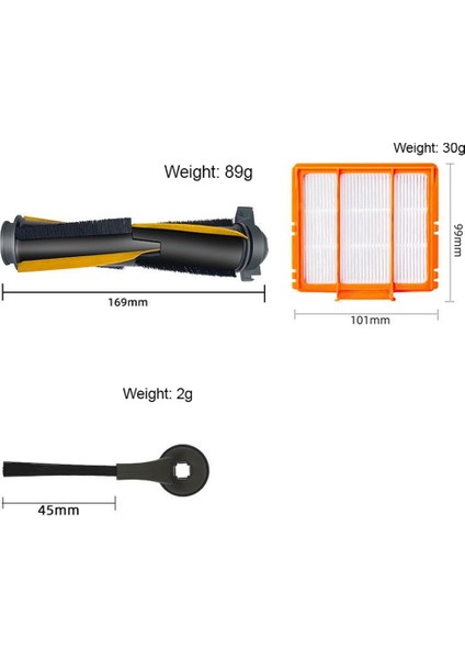 AV2001WD RV2001WD RV2002WD Ana Fırça Yan Fırça Filtresi Elektrikli Süpürge Robotu Aksesuarları Parçası (Yurt Dışından) fiyatları