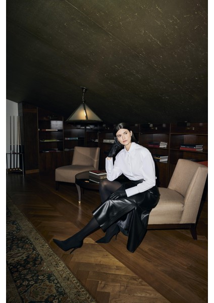 Mossı Deri Etek Siyah modelleri