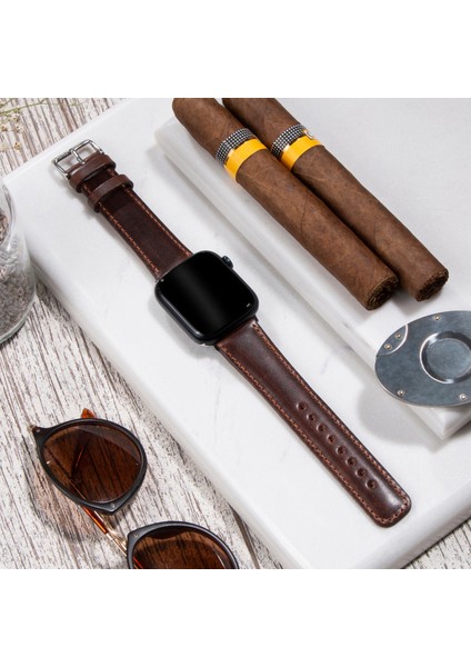 Apple Watch Deri Kordon 42MM 44MM 45MM 49MM 3 / 4 / 5 / 6 / Se / 7 / 8 / 9 Ultra Ultra 2 Deri Kayış Kahve modelleri