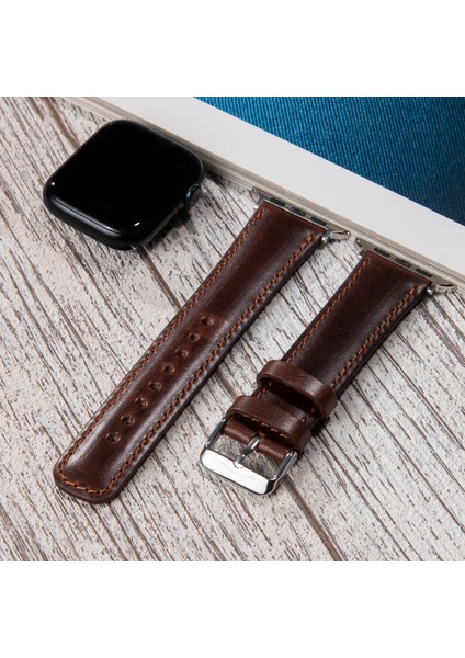 Apple Watch Deri Kordon 42MM 44MM 45MM 49MM 3 / 4 / 5 / 6 / Se / 7 / 8 / 9 Ultra Ultra 2 Deri Kayış Kahve fırsatları