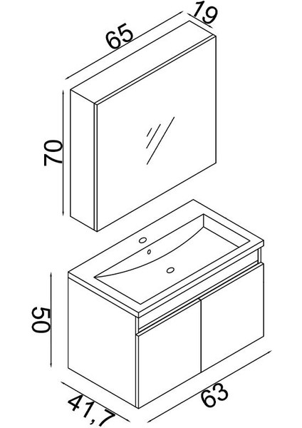 Tokyo 65CM Mdf Banyo Dolabı Seti indirimleri