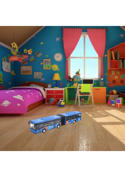 Çocuk Döküm Model Araç Servis Otobüsü Araba Oyuncaklar Küçük Bebek Geri Çekin Oyuncaklar Mavi (Yurt Dışından) modelleri