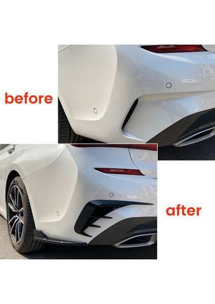 G20 Arka Tampon Altı Spoyler Yan Hava Firar Çıkışı Kapak Trim -Bmw 3 Serisi G20 M Spor 320I 325I 330I Parlak Siyah (Yurt Dışından) fiyatları