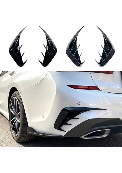 G20 Arka Tampon Altı Spoyler Yan Hava Firar Çıkışı Kapak Trim -Bmw 3 Serisi G20 M Spor 320I 325I 330I Parlak Siyah (Yurt Dışından) modelleri