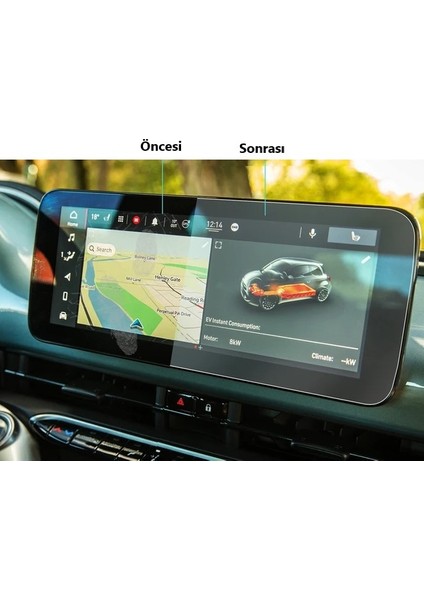 Fiat 500E Elektrikli Mat Ekran Koruyucu 10.25 Inç Multimedya Şeffaf fiyatları