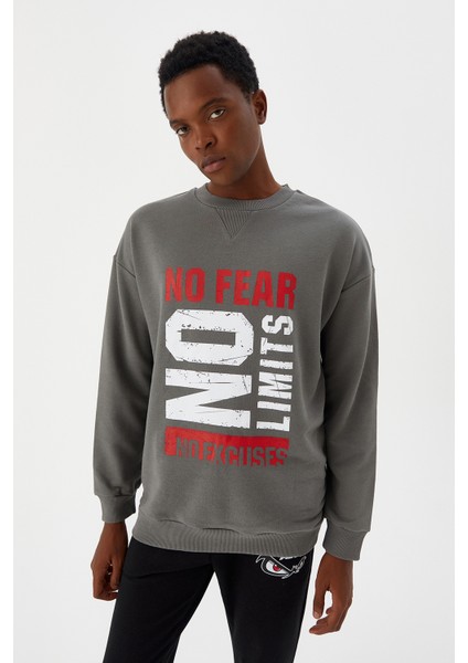 Erkek Sweatshirt Gri M500233