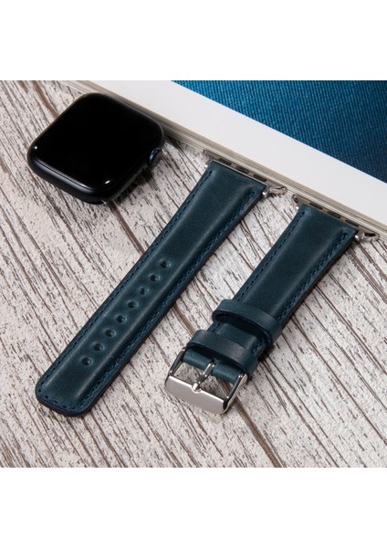 Apple Watch Deri Kordon 42MM 44MM 45MM 49MM 3 / 4 / 5 / 6 / Se / 7 / 8 / 9 Ultra Ultra 2 Mavi Deri Kayış fiyatları