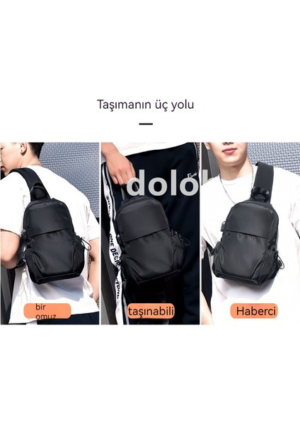 2023 Erkek Göğüs Çantası Yeni Moda Rahat Crossbody Çanta Açık Spor Seyahat Göğüs Çantası Iş Su Geçirmez Erkek Çantası (Yurt Dışından)