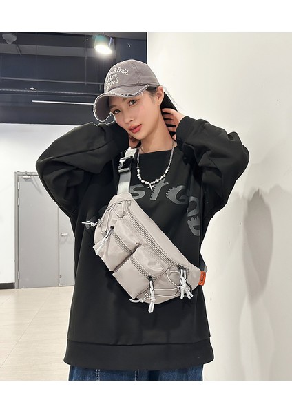2023 Sonbahar Yeni Kore Erkek ve Kadın Eşit Takım Göğüs Çantası Çok Çanta Moda Kişilik Messenger Çanta Eğlence Sporları (Yurt Dışından)