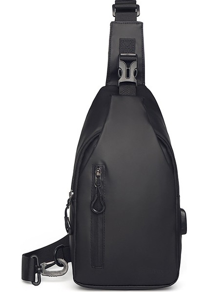 Erkek Çantası Yeni Açık Büyük Kapasiteli Erkek Göğüs Çantası Moda Basit Rahat Moda Tek Omuz Messenger Çanta (Yurt Dışından)