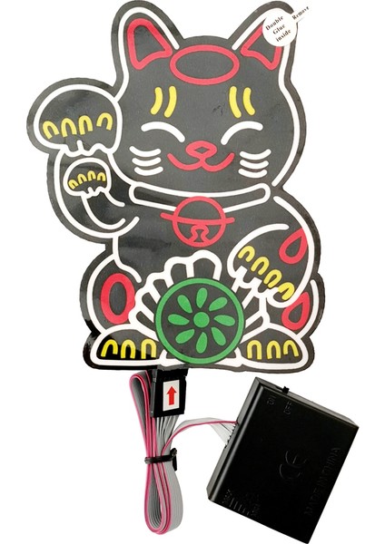 Cam Fortune Lucky Kitty Araba LED Işık Güvenli Çıkartmalar Jdm Glow Panel Dekorasyon Aksesuarları (Yurt Dışından)