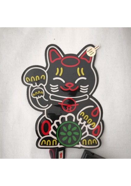 Cam Fortune Lucky Kitty Araba LED Işık Güvenli Çıkartmalar Jdm Glow Panel Dekorasyon Aksesuarları (Yurt Dışından)