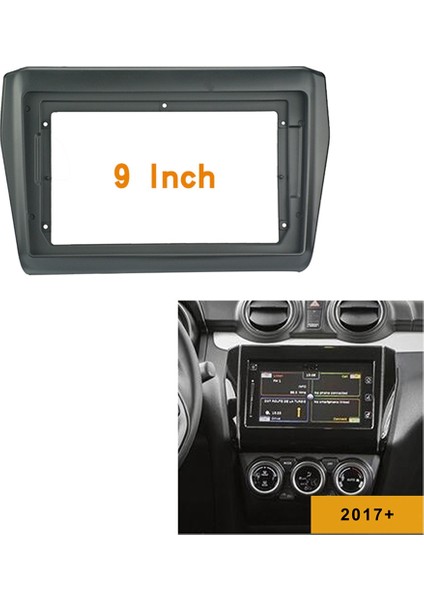 9 Inç 2 Din Araba Fasya Suzukı Swıft 2017+ Stereo Fasya Paneli Dash Montaj Kurulum Araç DVD Oynatıcı Çerçeve Kiti In-Dash (Yurt Dışından)