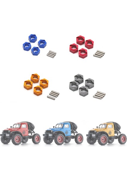 Metal 7mm Tekerlek Hex Adaptörü Fms FCX24 1/24 Rc Paletli Araba Yükseltme Parçaları Aksesuarları, 2 (Yurt Dışından) modelleri
