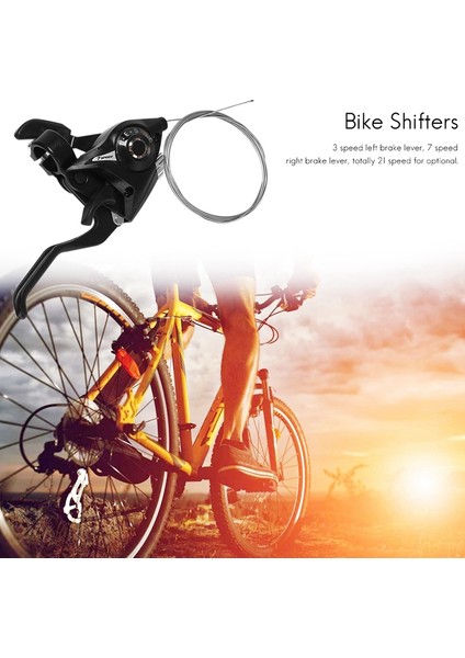 2 Adet Mtb Bisiklet Shifters EF51-7 3x7 21 Hız Mtb Bisiklet Bisiklet Sol Sağ Bisiklet Kolları Attırıcı Fren Kolu Vites Seti (Yurt Dışından)