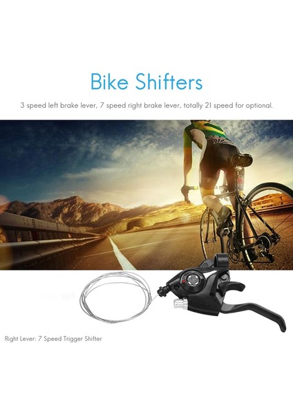 2 Adet Mtb Bisiklet Shifters EF51-7 3x7 21 Hız Mtb Bisiklet Bisiklet Sol Sağ Bisiklet Kolları Attırıcı Fren Kolu Vites Seti (Yurt Dışından)