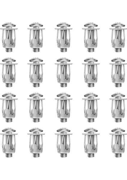 20 Adet M6X25 Kriko Somun Araba Metal Vida Yaprak Somunları Vidalı Içi Boş Duvar Demir Cilt Için (Yurt Dışından)