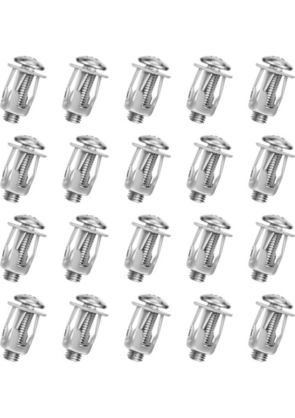 20 Adet M6X25 Kriko Somun Araba Metal Vida Yaprak Somunları Vidalı Içi Boş Duvar Demir Cilt Için (Yurt Dışından)