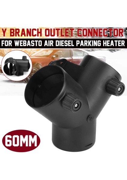 60MM Y Şekli Park Isıtıcısı Hava Firar Egzoz Konektörü W/çift Ayar Vanası Kapağı Webasto Havalı Isıtıcı (Yurt Dışından)