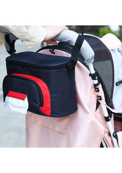 Bebek Arabası Çantası Biberon Çantası Bebek Bezi Çanta Organizatör Bebek Arabası Pram Sepeti Asılı Çanta Bebek Araba Aksesuarları Kırmızı (Yurt Dışından) fırsatları