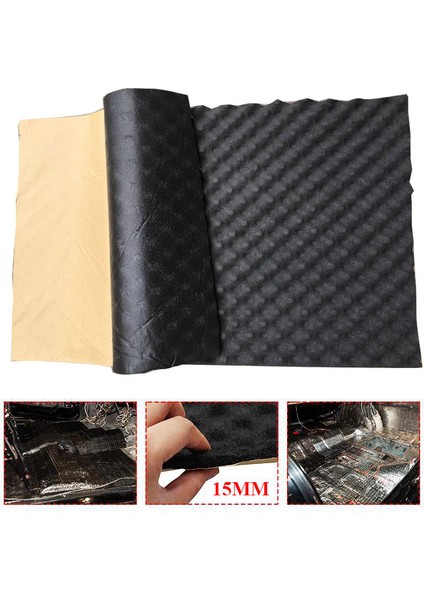 Araba Ses Yalıtımı Mat 50X200 cm Motor Köpüğü Pamuk Etiket Gürültü Sönümleme Yalıtımı 15MM Kalın (Yurt Dışından)