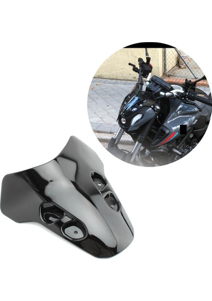 Motosiklet Ön Cam Ön Cam Hava Rüzgar Deflektörü 2021 Yamaha Mt-07 MT07 mt 07 MT07 Siyah (Yurt Dışından)