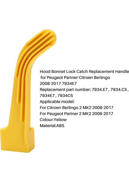 Araba Kaput Kaputu Çekme Yakalama Kaput Kilidi Yakalama Kolu Peugeot Partner Citroen Berlingo 2008-2017 7934E7 (Yurt Dışından) modelleri