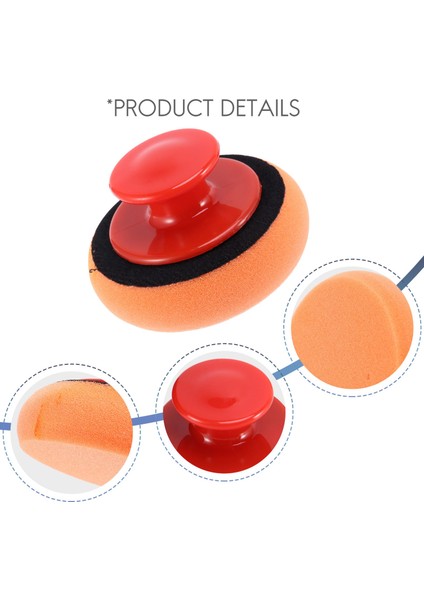 6 Adet/takım Araba Balmumu Yıkama Cilası Pedi Sünger Temizleme Köpüğü Kiti Mikrofiber Aplikatör Pedleri Tutucu Kolu ile Araba-Şekillendirici (Yurt Dışından)