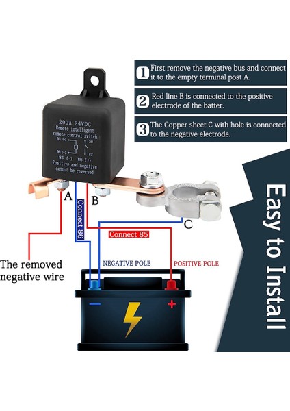 Uzaktan Akü Bağlantısını Kesme Anahtarı, Kamyon Araba Anahtarı Için Uzaktan Anahtar Hırsızlığa Karşı Koruma, 24V 200A Uzaktan Kumanda Akü Anahtarı (Yurt Dışından) modelleri