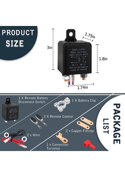 Uzaktan Akü Bağlantısını Kesme Anahtarı, Kamyon Araba Anahtarı Için Uzaktan Anahtar Hırsızlığa Karşı Koruma, 24V 200A Uzaktan Kumanda Akü Anahtarı (Yurt Dışından) fırsatları