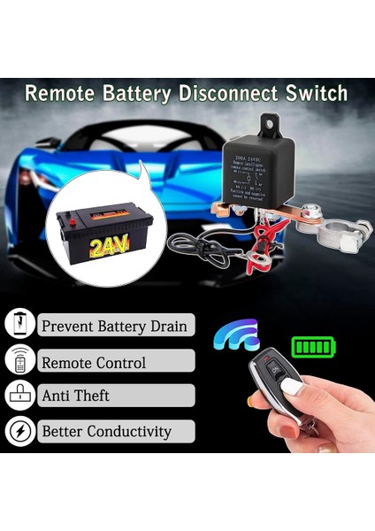 Uzaktan Akü Bağlantısını Kesme Anahtarı, Kamyon Araba Anahtarı Için Uzaktan Anahtar Hırsızlığa Karşı Koruma, 24V 200A Uzaktan Kumanda Akü Anahtarı (Yurt Dışından) indirimleri