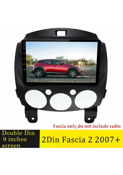 9 Inç 2dın Araba Dashboard Çerçeve DVD Navigasyon Paneli Çerçeve Radyo Ses Paneli Kablo Demeti ile Mazda 2 Demio 2007-2014 Için (Yurt Dışından)