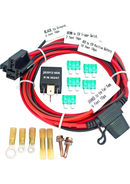 Evrensel 12 V Elektrikli Yakıt Pompası Röle Kiti Su Geçirmez Röle Yakıt Pompası Kablo Demeti ile 5 Pin Spdt (Yurt Dışından)