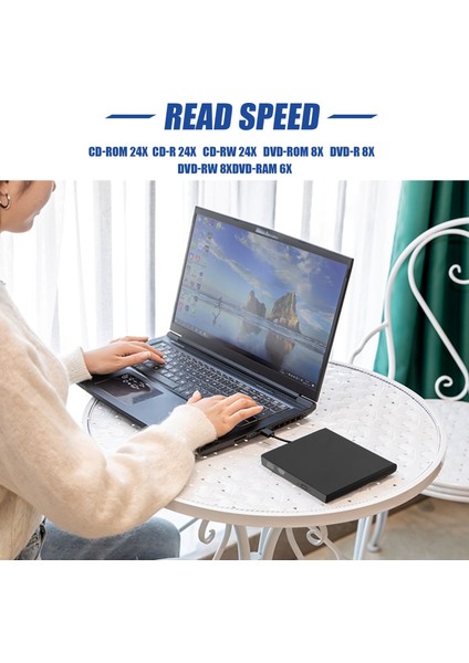 USB 2.0 Taşınabilir Harici Ultra Hızlı Cd-Rom DVD Oynatıcı Dizüstü Bilgisayar Masaüstü Için Sürücü Desteği (Yurt Dışından) fırsatları