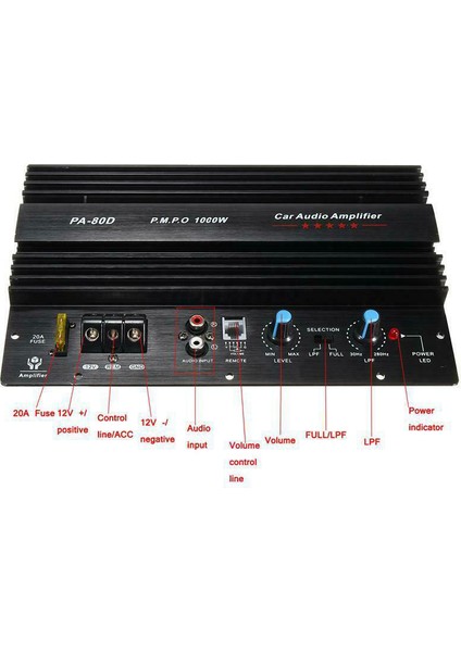 12V 1000W Araç Ses Yüksek Güç Amplifikatörü Amp Kurulu Güçlü Subwoofer Bas Amp PA-80D (Yurt Dışından) fiyatları